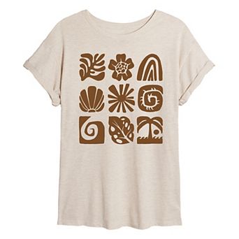 Juniors' Beach Icons Oversized Tee