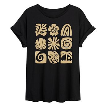 Juniors' Beach Icons Oversized Tee