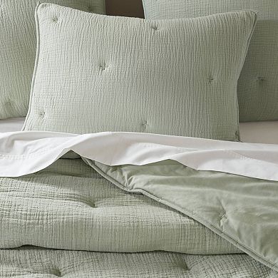 Harbor House Cotton Gauze Embroidered 3-Piece Quilt Set with Shams