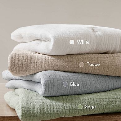 Harbor House Cotton Gauze Embroidered 3-Piece Quilt Set with Shams