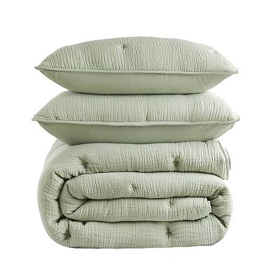 Harbor House Cotton Gauze Embroidered 3-Piece Quilt Set with Shams