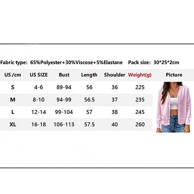 Women Open Front Cardigan V Neck Button Down Long Sleeve Lightweight Knit Everyday Layering Sweater