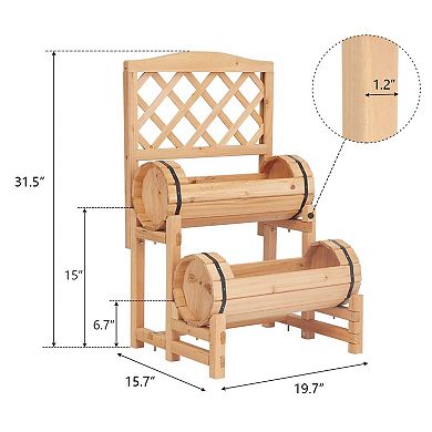 Tiered Wooden Raised Garden Bed Outdoor Planter Box