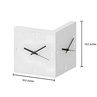 Modern Corner Wall Clock with Sensor Night Light and Silent Movement
