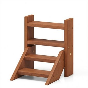 4 tier Wooden Plant Stand for Indoor Outdoor Succulent Display