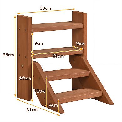 4-Tier Wooden Plant Stand for Indoor Outdoor Succulent Display