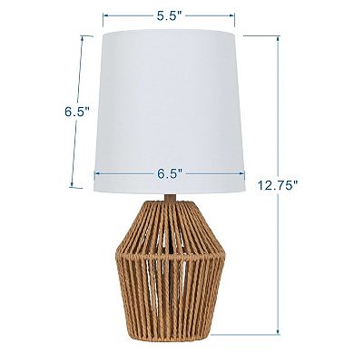 Rope Mini Table Lamp with Fabric Shade