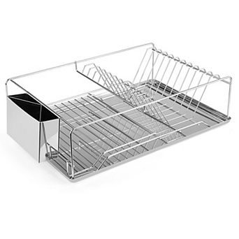 Stainless Steel Dish Drying Rack with Drainboard and Utensil Holder
