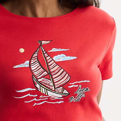 Women's Croft & Barrow® Essential Short Sleeve Graphic Tee