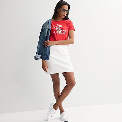 Women's Croft & Barrow® Essential Short Sleeve Graphic Tee