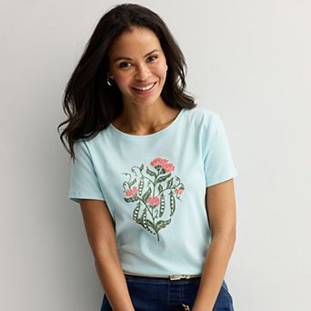 Women's Croft & Barrow® Essential Short Sleeve Crewneck Top