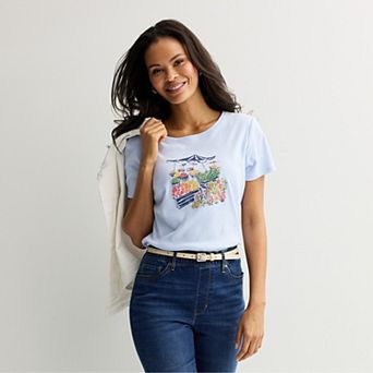 Women's Croft & Barrow® Essential Short Sleeve Graphic Tee