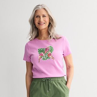 Women's Croft & Barrow® Essential Short Sleeve Graphic Tee