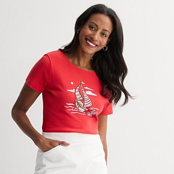 Women's Croft & Barrow® Essential Short Sleeve Graphic Tee