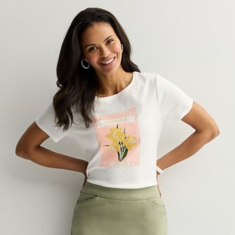 Women's Croft & Barrow® Essential Short Sleeve Graphic Tee