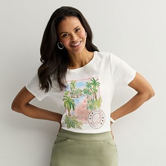 Women's Croft & Barrow® Essential Short Sleeve Graphic Tee
