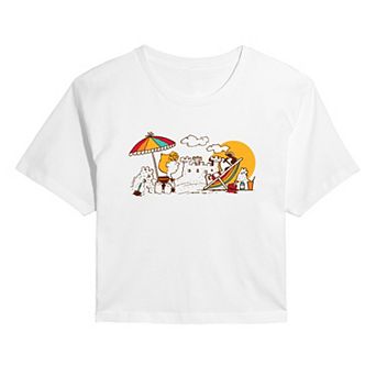 Juniors' Peanuts Beach Day Cropped Tee