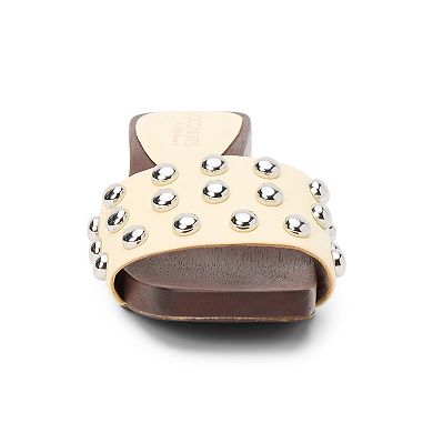 Coconuts by Matisse Fiora Women's Block Heel Slide Sandals with Stud Detail