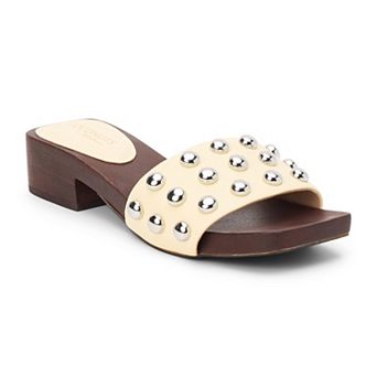 Coconuts by Matisse Fiora Women's Block Heel Slide Sandals with Stud Detail