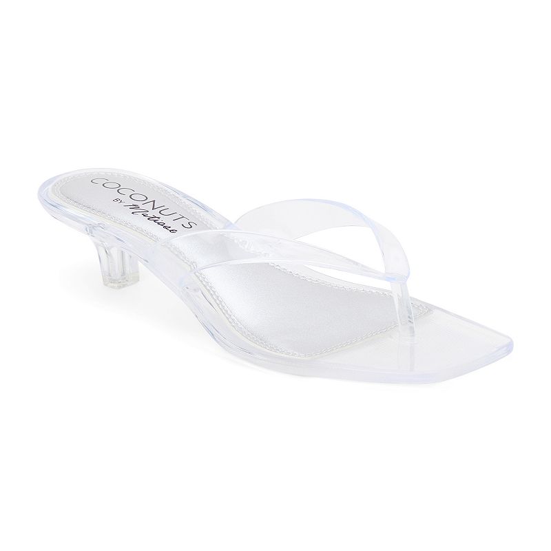 Coconuts by Matisse Margo Women's Clear Heeled Slide Sandals,