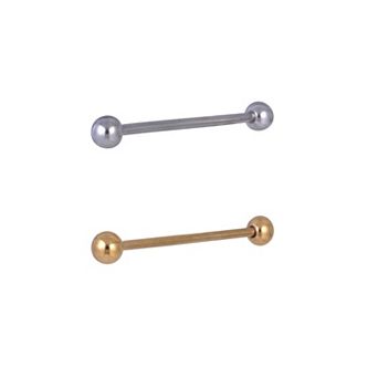 Emberly 2 pc Stainless Steel Cartilage Barbell Earring Set