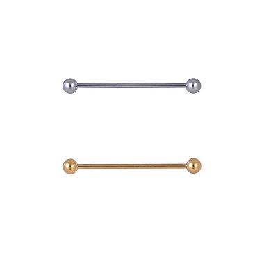 Emberly 2-Piece Stainless Steel Cartilage Barbell Earring Set