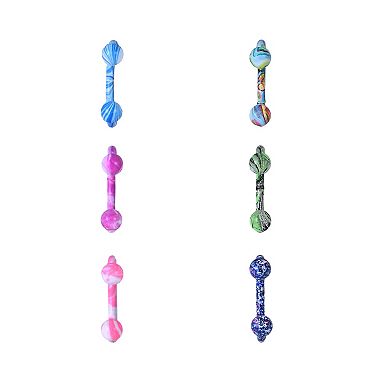 Emberly 6-Piece Multi Color Coated Stainless Steel Circular Barbell Septum Ring Set