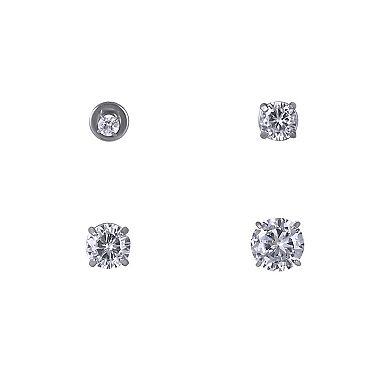 Emberly 4-Piece Stainless Steel Flat Back Cartilage Earring Set