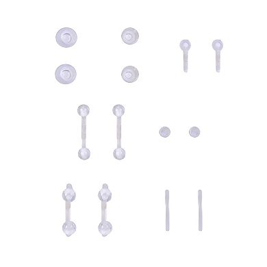 Emberly 14-Piece Clear Bioflex Body Piercing Retainer Set