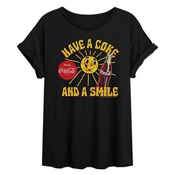 Juniors' Coca-Cola Have A Coke & A Smile Oversized Tee