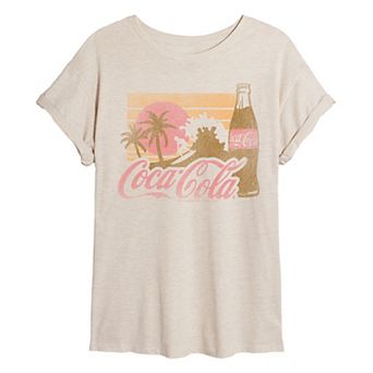 Juniors' Coca-Cola Surfing Distressed Oversized Tee