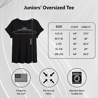 Juniors' Disney Mickey Just Here For The Snacks Oversized Tee