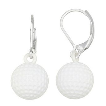 Get Spirited Silver Tone Leverback Golf Drop Earrings