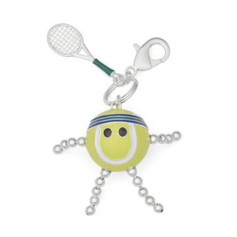 Get Spirited Silver Tone Tennis Ball Figurine Bag Charm