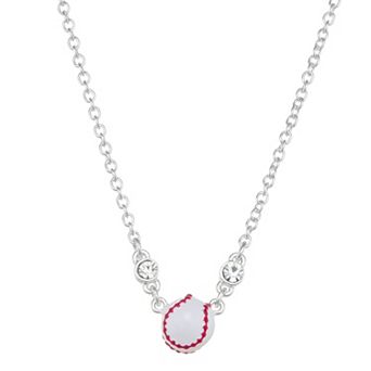 Get Spirited Silver Tone Baseball Pendant Necklace