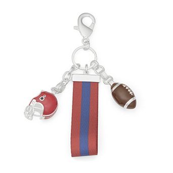 Get Spirited Silver Tone Georgian Football Bag Charm