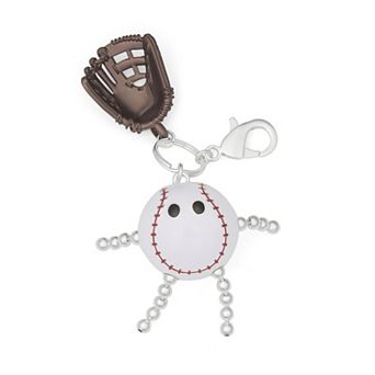 Get Spirited Silver Tone Baseball Figurine Bag Charm