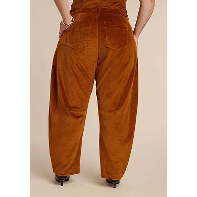 ELOQUII Women's Plus Size Corduroy Barrel Leg Pants