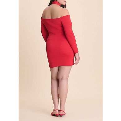 ELOQUII Women's Plus Size Mini Fitted Bandage Dress