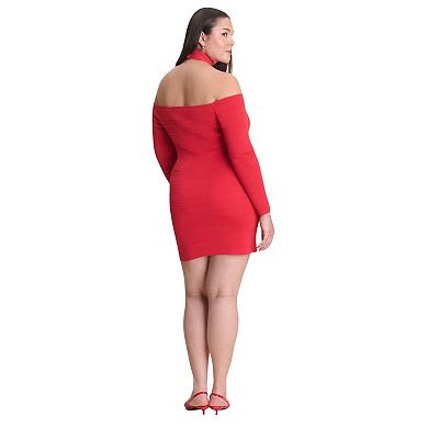 ELOQUII Women's Plus Size Mini Fitted Bandage Dress