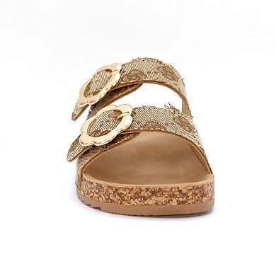 Yoki Gienna-91Y Girls Flower Buckle Slip-On Sandals