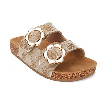 Yoki Gienna-91Y Girls Flower Buckle Slip-On Sandals