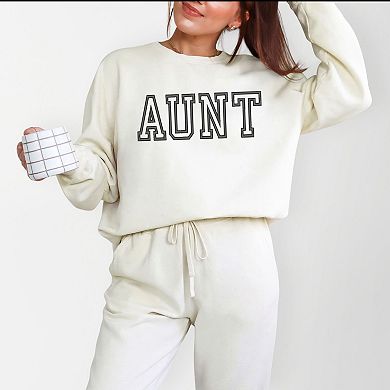 Simply Sage Market Embroidered Aunt Outline Lightweight Garment Dyed Sweatshirt