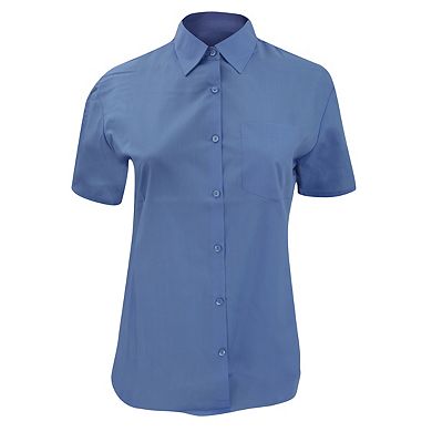 Russell Collection Ladies/Womens Short Sleeve Poly-Cotton Easy Care Poplin Shirt