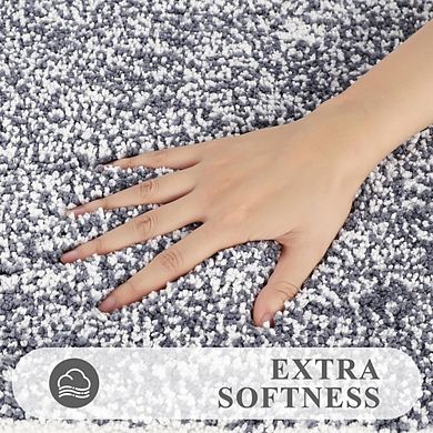 Great Ambitions 3-Piece Microfiber Bath Rug Set, Non-Slip Shaggy Mats with U-Shape Toilet Mat