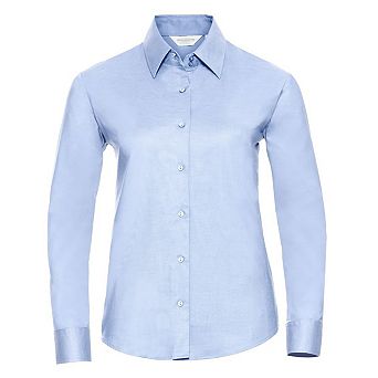 Russell Collection Ladies/Womens Long Sleeve Easy Care Oxford Shirt