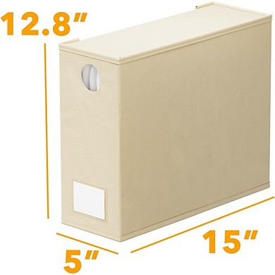 Great Ambitions 8-Pack XL Foldable Sheet Organizers with Window - Queen & King Size,Beige