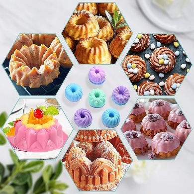 24-Pack Silicone Molds - Nonstick 3-Inch Silicone Donut Mold, Baking Cups, Donut Pan, Muffin