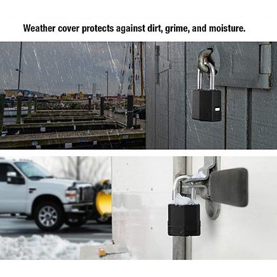 Great Ambitions Heavy Duty Weatherproof Padlock 2-Pack: Cut-Resistant Shackle for Gates & Sheds