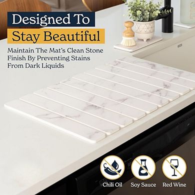 Great Ambitions 3-Pack Stone Drying Mat Set, Collapsible & Fast-Absorbing